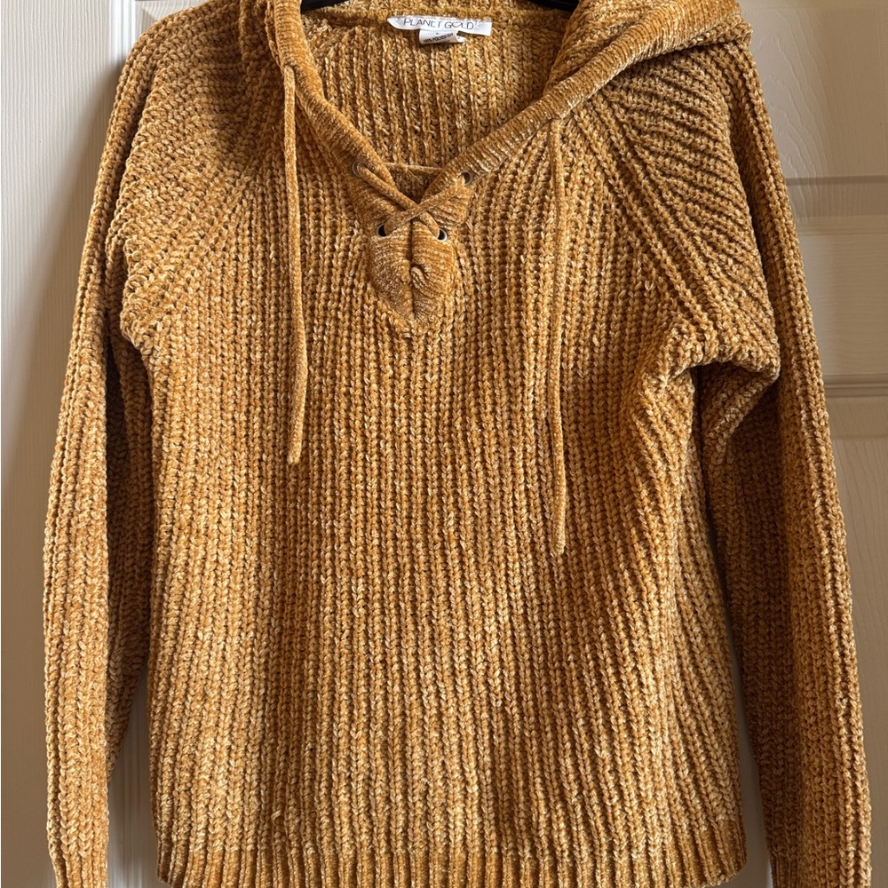 Planet Gold Mustard Hoodie Sweater
